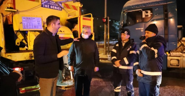 Başkan Yüksel'den karla mücadele ekiplerine destek