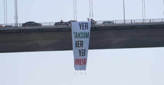 TİP Milletvekilleri Boğaziçi Köprüsü’ne Gezi pankartı astı