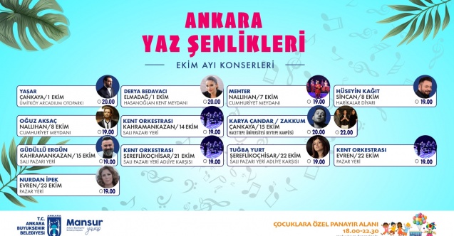 "Ankara Yaz Şenlikleri" Ekim ayında da dolu dolu