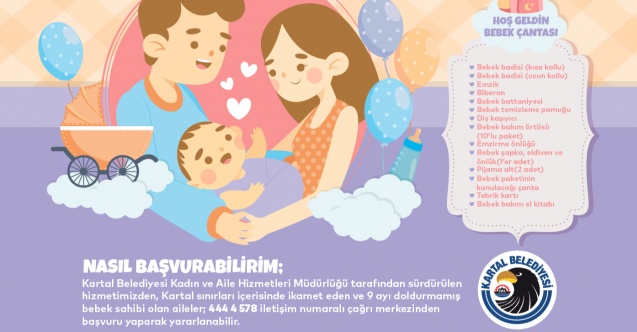 Yeni doğan bebeklerin ilk hediyesi Kartal Belediyesi’nden