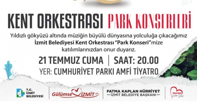 Kent Orkestrası park konserlerine başlıyor