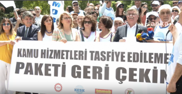 DİSK, KESK, TMMOB VE TTB'den 'tasarruf' protestosu