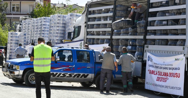 Ankara Büyükşehir'den üreticilere damla sulama borusu desteği