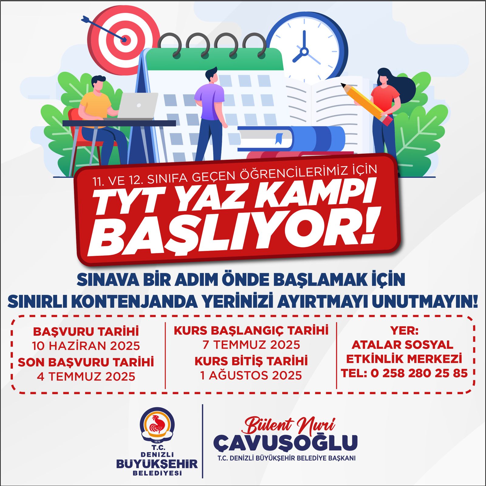Denizli Büyükşehirden TYT yaz kampı