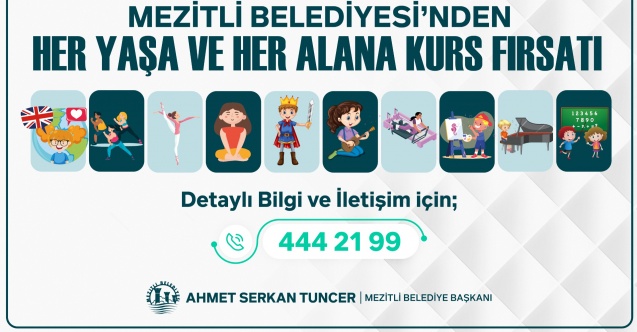Mezitli Belediyesi'nden her yaşa ve her alana kurs fırsatı