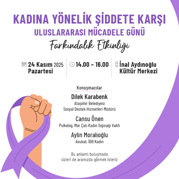 Ataşehir erkek şiddetine karşı farkındalık etkinliğine ev sahipliği yapacak