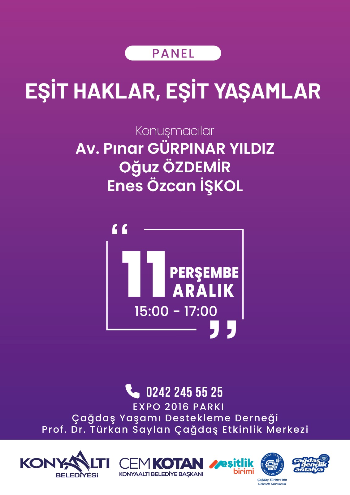 Konyaaltı'nda eşit yaşam farkındalığı oluşturulacak