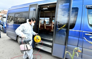 Başkent'te toplu taşıma araçları düzenli dezenfekte ediliyor