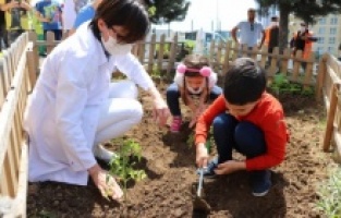 Kartallı minikler, yerli ve organik tarımın önemini hobi bahçelerinde öğreniyor