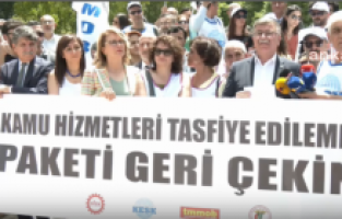 DİSK, KESK, TMMOB VE TTB'den 'tasarruf' protestosu