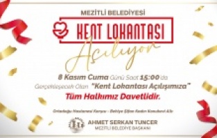 Mezitli Kent Lokantası 8 Kasım'da açılıyor