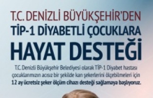 Denizli Büyükşehir'den diyabetli çocuklara cihaz desteği