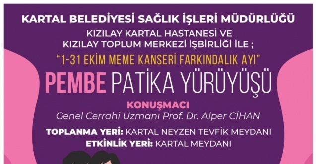 Kartal Belediyesinden meme kanserine farkındalık için quot;Pembe Patikaquot; yürüyüşü