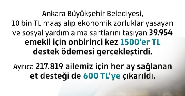 Ankara Büyükşehir Belediyesi, emeklinin yanında