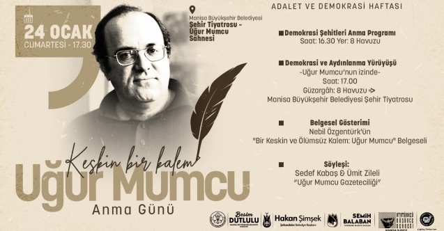 Araştırmacı-Gazeteci Uğur Mumcu Manisa'da Programlarla Anılacak