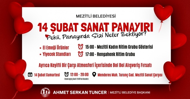 Mezitli'de 14 Şubat Sanat Panayırı